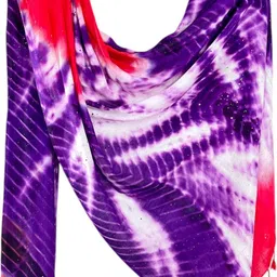 house of common Self Design Satin Blend Women Purple, Pink, White Stole-picture-30