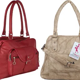 Women Red, Beige Messenger Bag-image-13