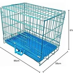 petcare Pet Cage - Blue - 30 Inch Foldable Metal Wire Dog Cage/Crate/Carrier with Tray Blue Pet Crate-picture-14