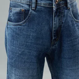 hoker Men Straight Fit Mid Rise Blue Jeans image 4