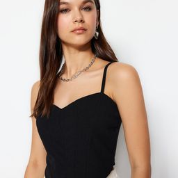 Trendyol Shoulder Straps Sleeveless Fitted Crop Top-picture-8