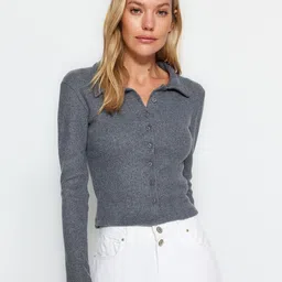 Trendyol Shirt Collar Cardigan-picture-37