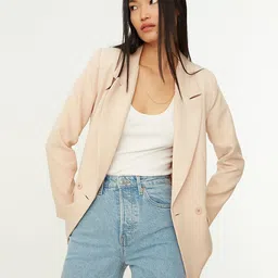 Trendyol Notched Lapel Long Sleeves Double-Breasted Blazer-picture-15