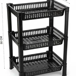 umax Multipurpose Storage Rack Organizer, Plastic Shelf Stand for Kitchen, Office Plastic Kitchen Trolley image 3