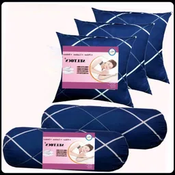 urmila creation 3 CUSHION 2 BOLSTER Microfibre Geometric Bolster Pack of 5-picture-10