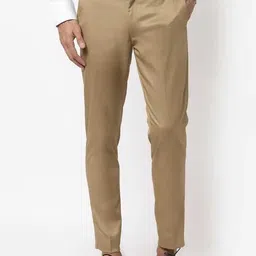 ss aura premium Men Slim Fit Khaki Cotton Blend Trousers-picture-12