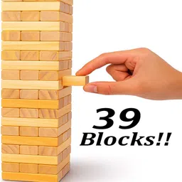 jingaplayme Wooden Jenga Game Set | Fun Learning Toy for Kids (39 BLOCKS) image 5