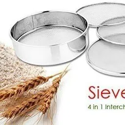 kitchwish 4 In 1 Stainless Steel Folding Aata Chalni Best Quality Colander Collapsible Sieve image 2