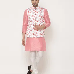 b ben Men Pure Silk Kurta Pyjama Ethnic Jacket Set-picture-16