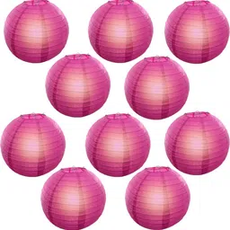 reiki crystal products Lantern Paper Lamp Paper Ball Lamp Shade 12 Inch Paper Lamp for Decoration at Diwali Party Birthday Pack of 1010 (Color : Pink) Pink Paper Hanging Lantern-picture-18