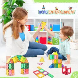 yotym Magnet Toys Magnetic Tiles | 26 PCS Magnetic Building Blocks Set image 3
