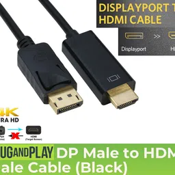 GoodsBazaar DP Display Port Male to Hdmi Male Cable Video Audio DP DisplayPort HDMI Adapter Combo Set-picture-10