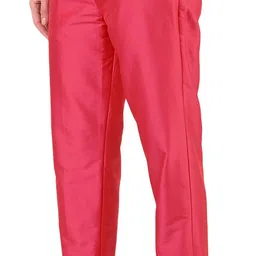 floreos Women Regular Fit Purple Silk Blend Trousers image 3