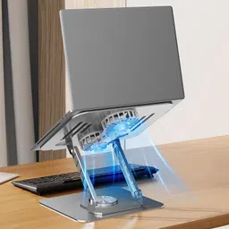 SKYCELL Laptop Stand with Double Cooling Fan Laptop Stand with Double Cooling Fan Rotating Base Adjustable Height & Angle Iron Floor and Desk Stand Laptop Stand with Adjustable Height Compatible with 36 - 39cm Laptops-picture-11