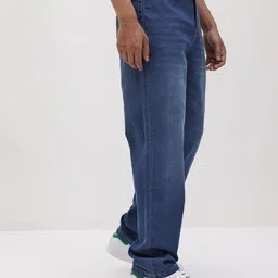 roadster Men Straight Fit Mid Rise Blue Jeans image 3