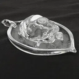 tulsi presents crystal set Crystal Glass Turtle with Bowl | Feng Shui Vastu Showpiece for Home & Office Decorative Showpiece - 4 cm image 5