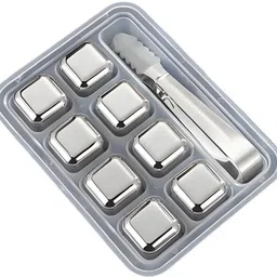 aordey Stainless Steel Whiskey Stones with Tongs & Box, Reusable Ice Cubes Steel Steel Ice Cube Tray image 1