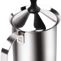 komrid Milk Frother for Coffee, Manual Milk Frother, Stainless Steel Hand Pump Milk Coffee Maker-picture-23