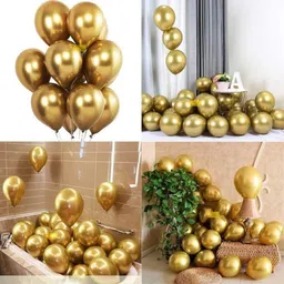 nagina collection Solid Hd/Latex/Metallic 50 Golden Balloons For Kids/Adult/Party/Birthday Decorations Balloon-picture-28