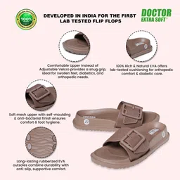 doctor extra soft Classic Cushion Sliders/Slippers with Adjustable Buckle Strap for Adult D-526 Women Slides image 4