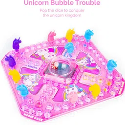 ratnas Unicorn Bubble Trouble (1955) Pop O Matic Dice Roller Ludo Party & Fun Board Game image 2