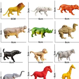 chee 12 pcs set of jungle animal toys for childrens image 5