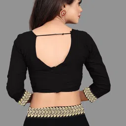 jevlan Solid/Plain Bollywood Georgette Saree image 3