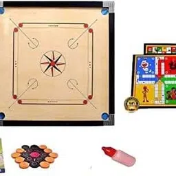 ute sports Combo Small Carrom Board With 2 in 1 Ludo Snakes 50 cm Carrom Board-picture-19