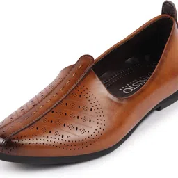 fausto Laser Cut Design Ethnic Slip On Wedding Juttis and Mojaris For Men image 3