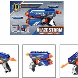 blaze storm Manual Soft Bullet Gun (Multi Color) Toy with 10 Foam Bullets for Kids Guns & Darts image 2