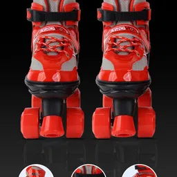 veryke Adjustable Skating Shoe Latest Designed Skates with Break Ideal for Boys,Girls Quad Roller Skates - Size 6-9 UK image 3