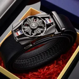 luxury leather Boys Casual, Formal, Evening, Party Black Texas Leatherite, Metal, Synthetic Belt image 3