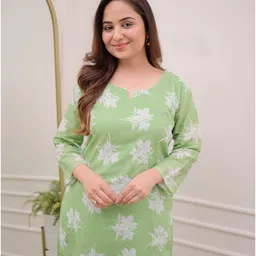 gsmt Women Pure Cotton Kurti Pant Set image 2