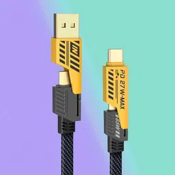 Nitin Solanki 4-in-1 Cable 6 A 1 m METAL BRAIDED All-in-One 65W Fast Charging Cable | Type-A, Type-C, Lightning | Ultra Durable-picture-30