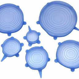 dhwit Microwave Safe Silicone Stretch Lids reuseable Flexible Covers for Rectangle, Round, Square Bowls, Dishes, Plates, Cans, Jars, Glassware and Mugs (Free Size) - Set of 6 4 inch Lid Set-picture-34