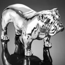 shaze Silver Resin Angus Silver 40 Inch Figurines (1 Pc)-picture-27
