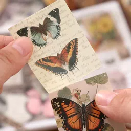 sadruchi 346pcs Aesthetic Journal Supplies Kit, Perfect for Gifting, Green Butterfly Theme, Scrapbook Kit image 4