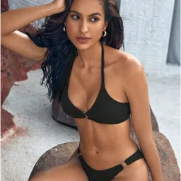 verma creation Solid Women Bikini Black Swimsuit image 4