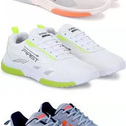 Gorofy Sport Shoe LaceUp Lightweight Multicolour Running Shoes For Men Pack Of 3 Running Shoes For Men-picture-10