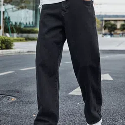 rileyrush Men Relaxed Fit Low Rise Black Jeans image 1