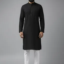 univibe Men Solid Pure Cotton Straight Kurta-picture-18