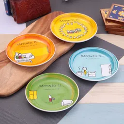 clay craft Happiness Is...Multicolor Snack Small Plates - Set of 4 Quarter Plate-picture-11