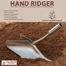 global nature agro Mini Tiller – Heavy Duty Steel Ridger Tool for Soil Bed Making, Row Formation Garden Tool Kit image 5