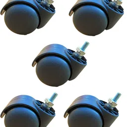 Twin Castor Wheels Threaded Set of 5 Pieces for revolving Chairs Appliance Furniture Caster-image-98