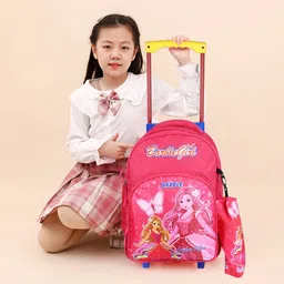indian riders BARBEE Girl School Kids Bag 18 Inches- Queen Pink School Trolley bag ( 25 L) Waterproof Trolley-picture-15