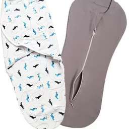 Strap Closer Swaddle wrapper and Zip sleeping sack bag for Newborn baby Pack 2 Sleeping Bag-image-28