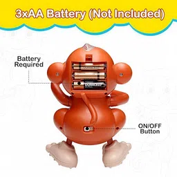 khilona ghar Dancing Monkey Toy with Music & Lights – Hand-Flapping Fun for Kids image 3