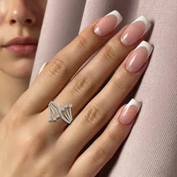 sh24k 925 Sterling Silver BIS Hallmark Adjustable Moon Angel Ring For Women & Girls | Sterling Silver Cubic Zirconia Silver Plated Ring image 2