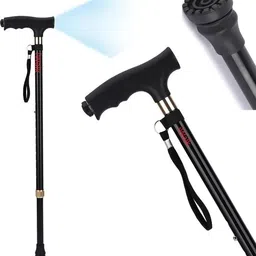 idona creation Aluminum Imported Walking Sticks with Torch/Led Light for Men & Women Walking Stick image 4