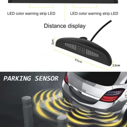 maties Universal Car Reverse Parking Silver Sensor With LED Display ,Buzzer 1 4Parking Sensor Increased Safety For Passengers Black 1 Parking Sensor image 4